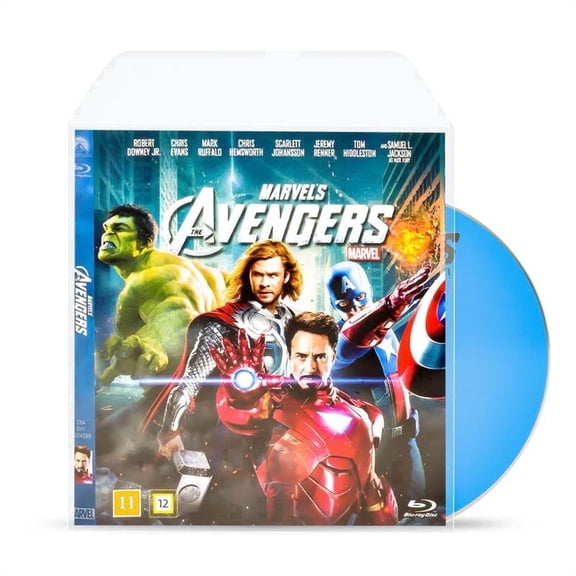 Djois by Tarifold Blu-Ray Storage Sleeves with Closing Flap, Holds Blu-Ray Disc and Cover, Durable Polypropylene, Pack of 50
