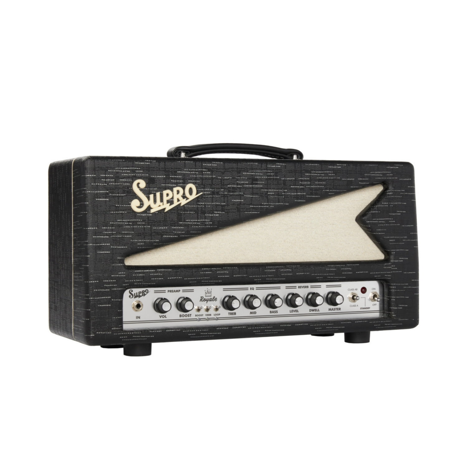 Supro Royale 50W Guitar Tube Amp Head Black Scandia