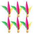 thumbnail image 2 of SHISUYAN 6pcs Long Hair Shuttlecock With High Elastic Rubber Head For Outdoor Fun Replacement Birdies Shuttlecocks For Children Adults, 2 of 9