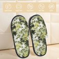 thumbnail image 2 of Balery Hawaii Palms Pantuflas de Casa de Felpa Silenciosas con Diseño Estampado, Zapatillas Cómodas Antideslizantes de Algodón para Interior-Large, 2 of 8