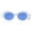 blue, variant on Color Lens Retro Mod Oval Round Minimal White Frame Sunglasses Blue