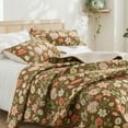 thumbnail image 4 of Exclusivo Mezcla Floral Quilt King Size, Brown King Size Quilt Bedding Set with Cottagecore Garden Pattern, Reversible Lightweight Bedspreads Coverlets (104"x96"), 4 of 6