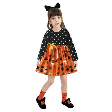

dmqupv Flag Dress Clothes Kids Princess Dot Cartoon Girls Toddler Baby Dress Dress for Girls for Party