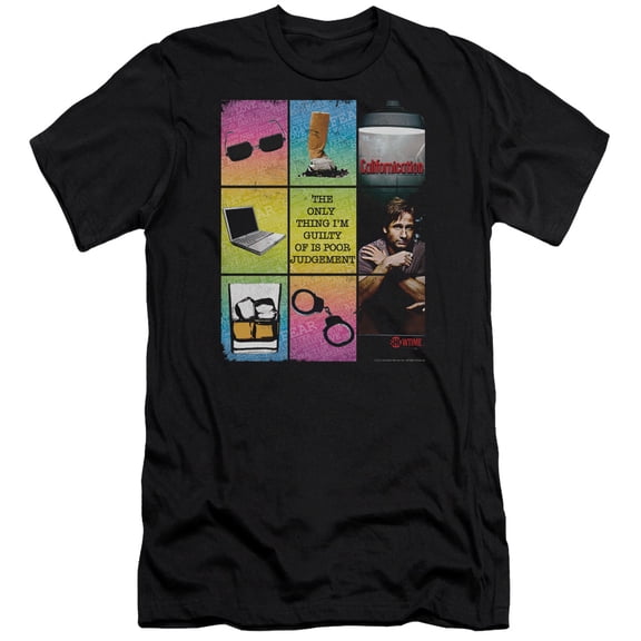 Californication Poor Judgement Premium Adult Slim Fit 30/1 T-Shirt Black