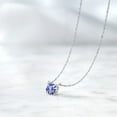 thumbnail image 4 of Gem Stone King 18K White Gold Blue Tanzanite Necklace for Women (0.46 Cttw, Gemstone December Birthstone, Round 5MM, 18 inch Chain), 4 of 4