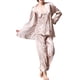 thumbnail image 1 of Women\'s Pajamas Set 3-piece Silk Satin Sleepwear Printed Nightwear Included Short Robe Tank Top AndCamel3XL, 1 of 5