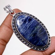 Sodalite Gemstone Handmade Ethnic Anniversary Gift Pendant Jewelry 2.8" SA 9591
