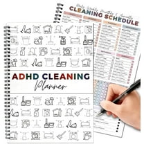 Adhd Cleaning Planner - Reusable Adhd Cleaning and Organizing Planners Adhd Cleaning Planners for Adults Women Tidy Minds Planner Bundle Cleaning Schedule and Checklist Daily Weekly Monthly