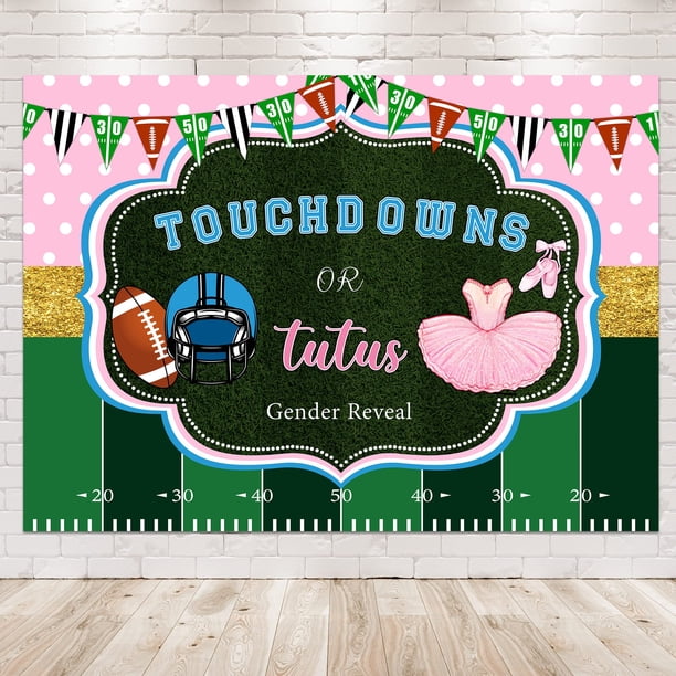 Newsely Touchdowns O Tutus Decoraciones De Revelación De Género Fútbol Suministros Para Fiestas De Revelación De Género Fondo 7Wx5H Fotografía Fondo Neutro Americano Baby Shower Party Banner Photo Boo
