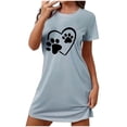 thumbnail image 1 of Funicet Shorts pour Femmes, Robe pour Femmes, Chemise de Nuit Courte Surdimensionnée Imprimée Col Rond et Manches Courtes, Robe d'Été Aguichant pour Femmes, Robe à Manches Courtes pour Femmes, 1 of 8