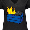 thumbnail image 4 of Inktastic Dumpster Fire Women's Plus Size V-Neck T-Shirt, 4 of 5