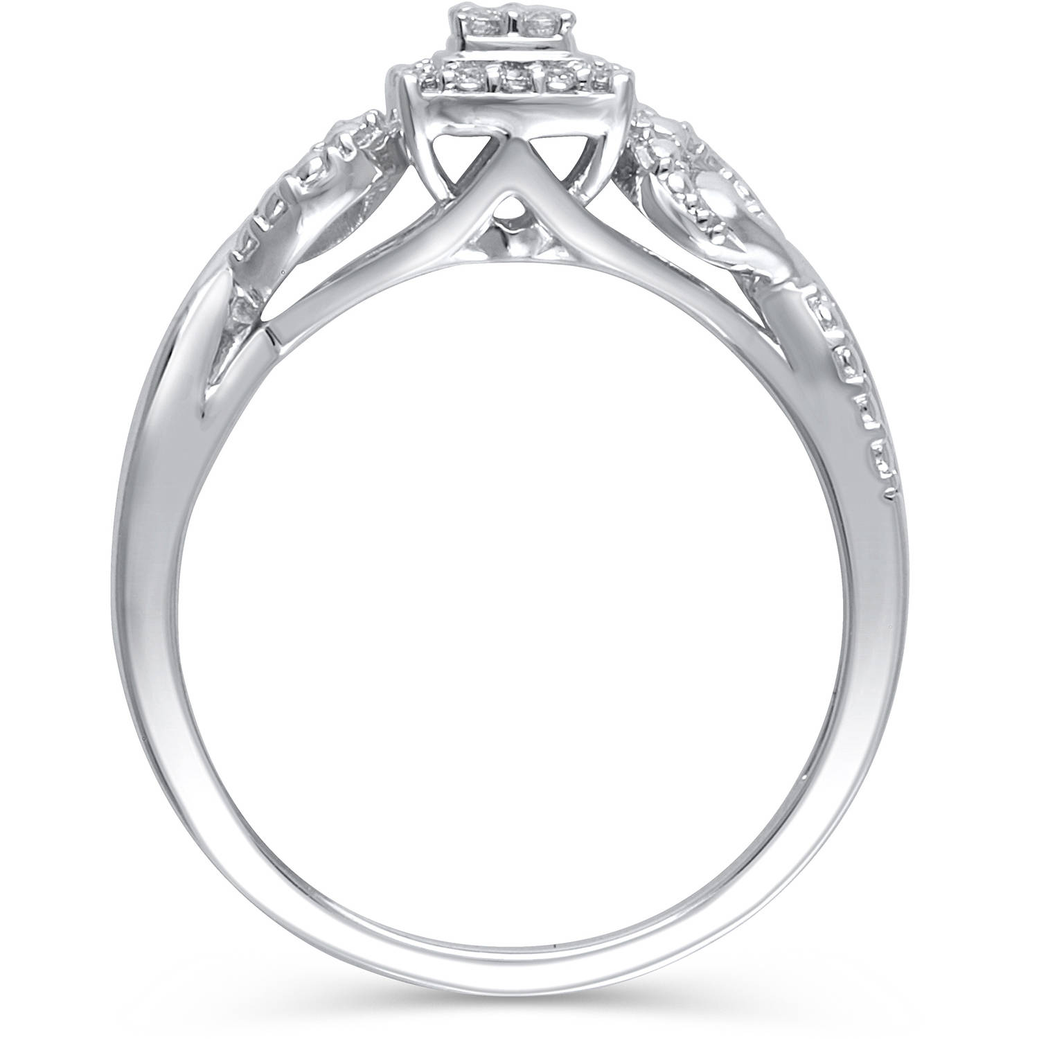 1/10 Carat T.W. Diamond Sterling Silver Engagement Ring