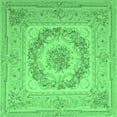 thumbnail image 1 of Ahgly Company Indoor Square Medallion Emerald Green French Area Rugs, 8' Square, 1 of 4