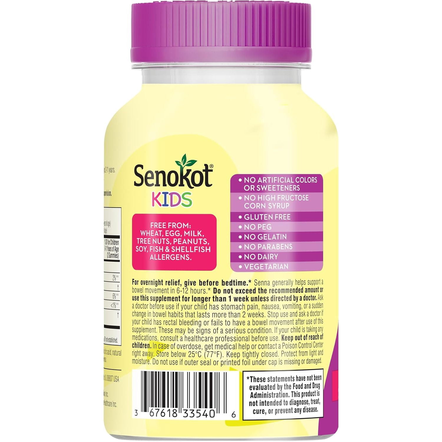 (3 pack) Senokot Kids Mixed Berry Laxative Gummies with Senna Extract for Age 2+, 40 Count