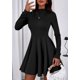 thumbnail image 3 of Vestido PRETTYGARDEN 2025 Manga Larga Línea A con Volantes Negro XL, 3 of 8