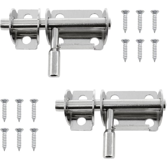 Sliding Bolt Latch 1.5 Inches Barrel Bolt Latch Stainless Steel Sliding Bolt Lock Home Anti-Theft Guard Bolts Equipped with mounting Screws