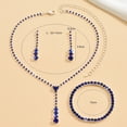 thumbnail image 6 of Hyasfey 3Pcs/Set Women's Jewelry Set Single Row Rhinestone Inlaid Necklaces Earrings Bracelets Hypoallergenic Lightweight Jewels for Christmas Mother's Day Weddings, 6 of 7