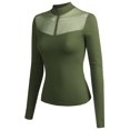 thumbnail image 2 of FashionOutfit Women's Fitted Long Sleeve Stretch Mock Neck Mesh Detail Top, 2 of 4