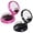 Rose Red, Black, variant on 2pcs Folding Travel Mirror Hair Brushes Round Mirror Pocket Hair Brush Portable Mini Pop Up Hair Brushes for Women Girls Wet and Dry Hair (Purple, Black)