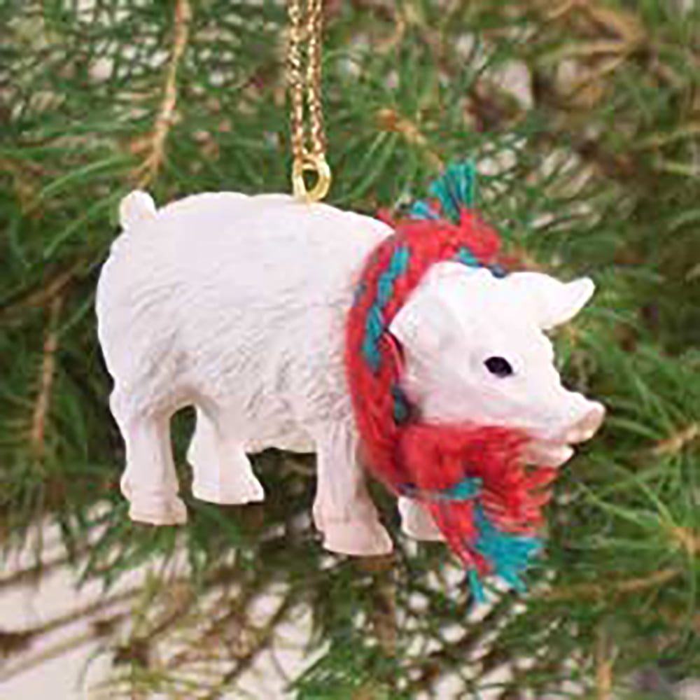 BestPysanky Pig in Santa Hat Ornament Glass Christmas Ornament 4.75 Inches
