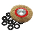 thumbnail image 1 of 6 Inch Wire Wheel Brush Stainless Steel for Bench Grinder Polishing Deburring Rust & Paint, 1 of 8
