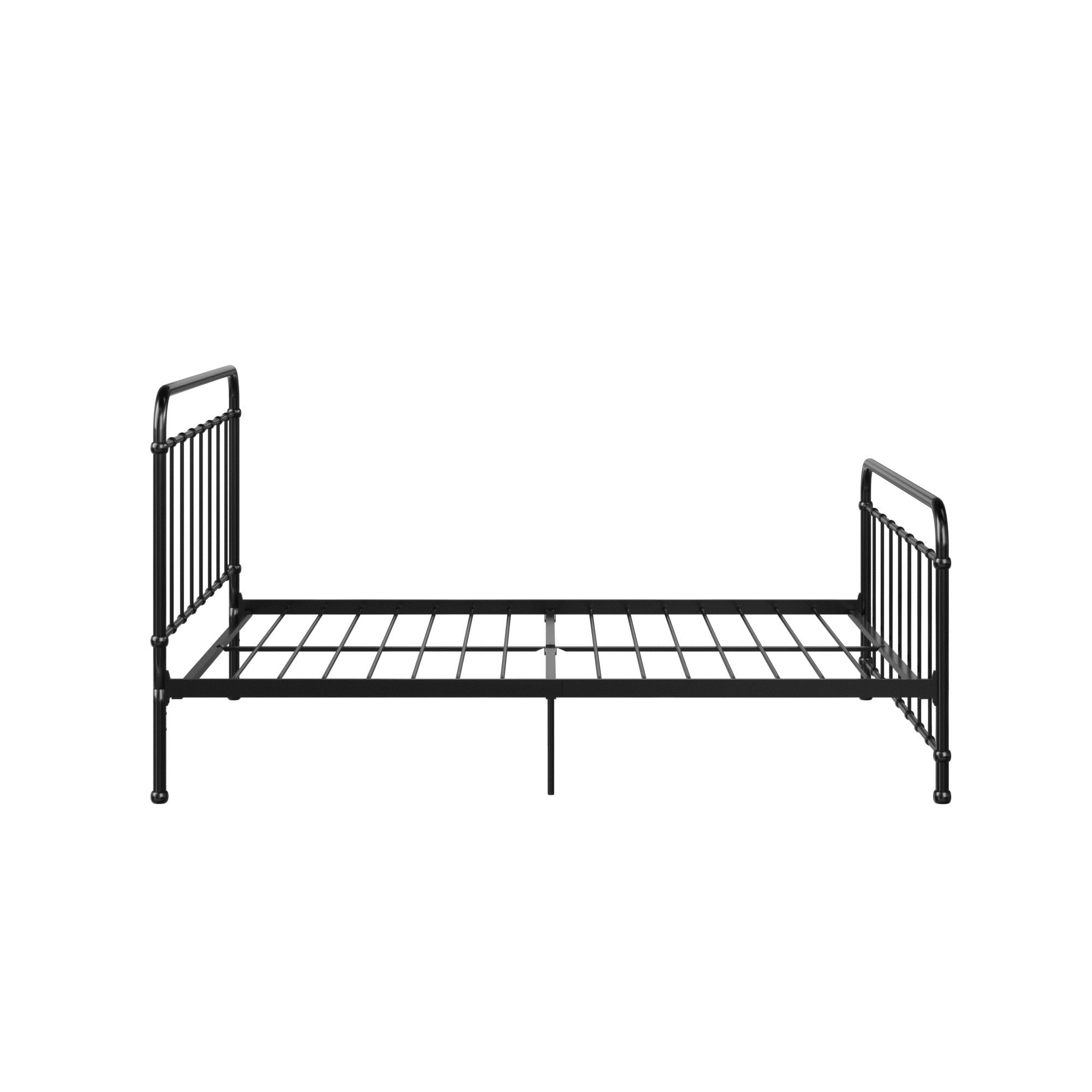 Woven Paths Brooklyn Iron Metal Platform Bed, Queen, Black