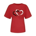 thumbnail image 2 of Craaazy Women's Love Heart Printed T-shirt Round Neck Short Sleeved Sunmmer Tops Gifts, 2 of 5