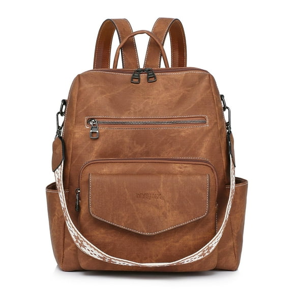 Mochila WYFJNX de cuero para mujer, bolso de moda marrón
