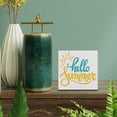 thumbnail image 3 of Zomyto 7"x7" Country Hello Summer Sun Wood Box Sign Decor Desk Sign Summer Quote Sun Wooden Box Block Sign, 3 of 5