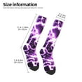 thumbnail image 2 of Gaeub Blue Lightning Printed Design Socks Stretchy High Tube Socks for Men Women Teens , Softball Soccer Socks for Hiking, Sport, 2 of 6