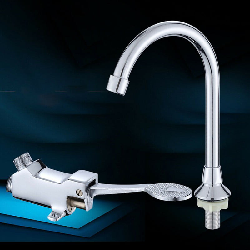 Foot Pedal Control-Valve Faucet Vertical Basin Switch Kitchen-Sink Water Tap 