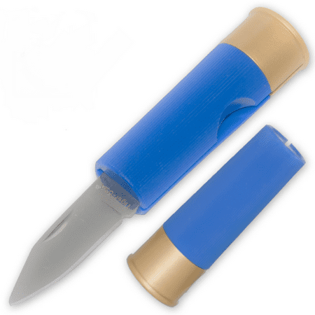 12 Gauge Shotgun Shell Folding Knife (Blue) (Best Folding Shotgun Stock)