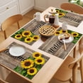 thumbnail image 5 of Sunflower Welcome Placemats Set of 6 Farmhouse Brown Wood Grain Rustic Place Mats Indoor Wipeable Table Mats Washable Cloth Dining Table Placemats for Kitchen Holiday Party Home Decor 13x19 Inch, 5 of 9