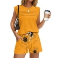 thumbnail image 2 of Two Piece Sets for Women Trendy Short Sets Beach Vacation Clothes Airport Travel Cruise Summer Outfits Yellow M, 2 of 6