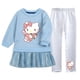 thumbnail image 3 of Hello Kitty niños niñas dibujos animados Otoño e Invierno manga larga falda plisada de terciopelo dorado vestido + conjunto de pantalones cálidos casuales, 3 of 5