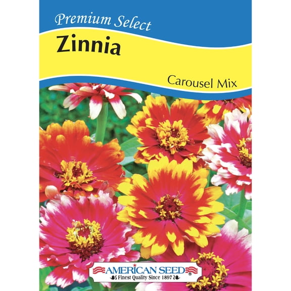 American Seed Zinnia Carousel Mix Annual Flower Seeds Full Sun