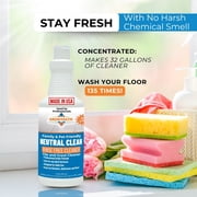 Neutral Clean - Tile, Grout & Stone Cleaner , Multi Surface Cleaning, Concentrated Formula for All Hard Surfaces - Bathroom, Kitchen, Shower Maintenance - Floral 1 Quart