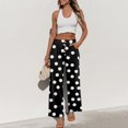 thumbnail image 6 of Delayuji Women's Wide Leg Pants Dot Printed Palazzo Pants High Waisted Casual Loose Straight Leg Pants with Pockets Womens Trousers, 6 of 6
