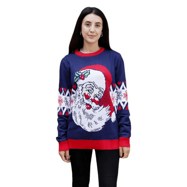 Chandail Vintage de Père Noël Riant pour Femmes Chandail Ugly Christmas