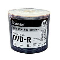 50 Pack Smartbuy Mini DVD-R 3 inch 8cm 4X 1.4 GB 30 Min Blank Recordable Disc For Camcorders Handycam