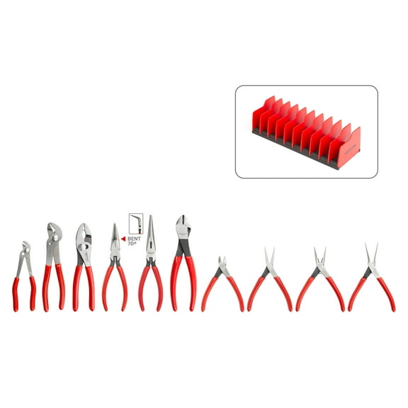 TEKTON Gripping, Cutting, Mini Pliers Set with Rack (10-Piece) | PLR99204
