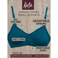 thumbnail image 4 of Kalon 4 Pack Women's Demi Wireless Padded Bralette Hook and Eye Bra Back, 4 of 9