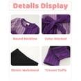 thumbnail image 5 of Toddler Baby Girls Clothes 2-3T Girls Fall Winter Outfits Girls Long Sleeve Color-blocked Top Pants 2PCS Set Purple, 5 of 5