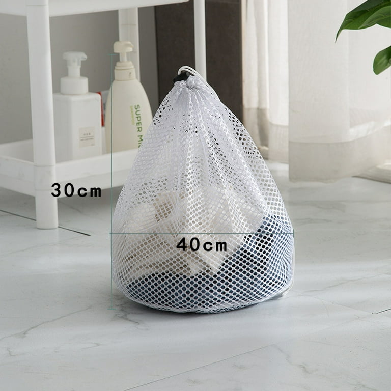 White Delicates Mesh Laundry Bag with Drawstring Closure for Sock, Bra,  Underwear, Garment 