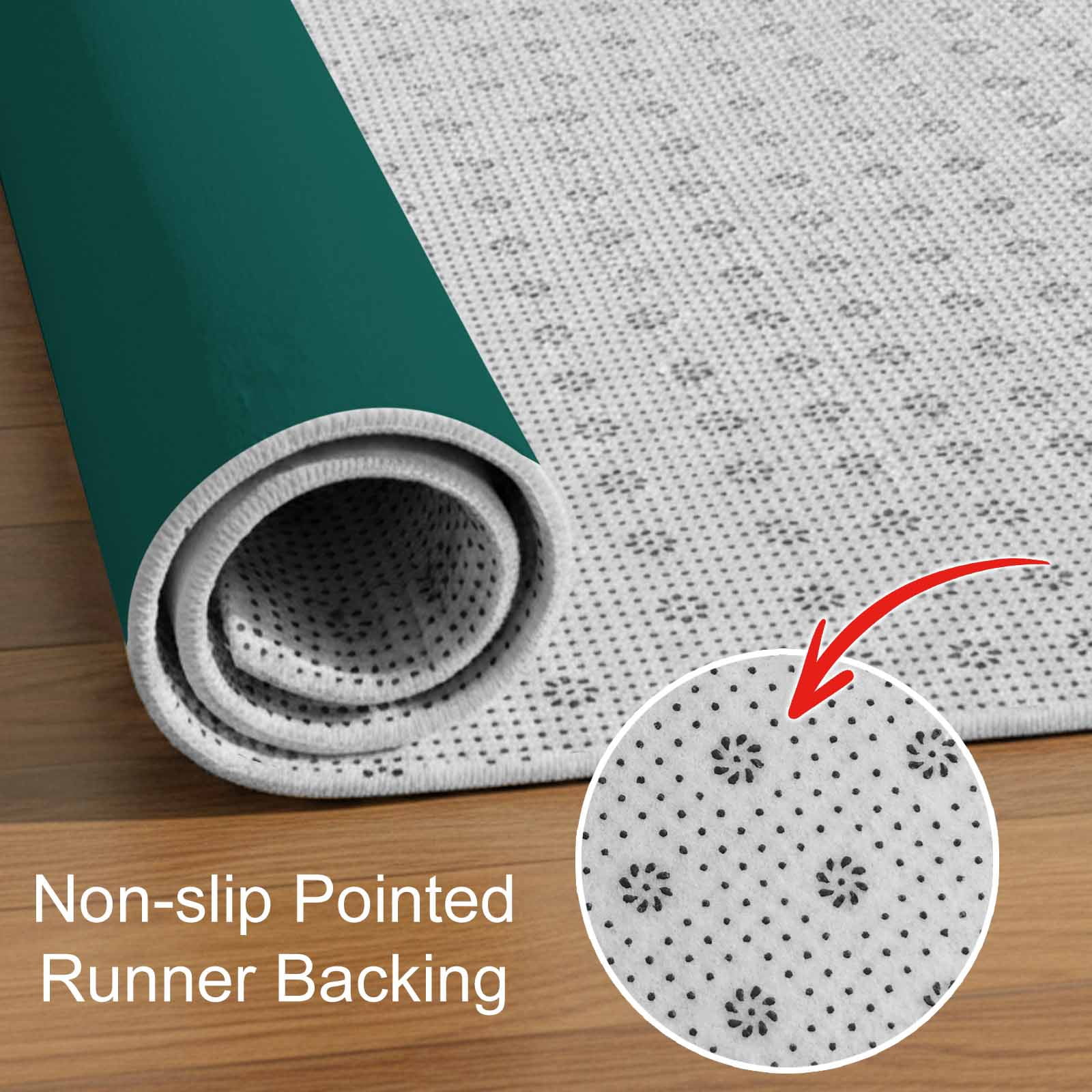 Dark Green Indoor Door Mat - 20"x31.5", Non-Slip Welcome Mat for Outdoor, Farmhouse Solid Green Color Modern Art Front Doormat for Entry, Low-Profile Doormat Entrance Rug for Kitchen/Bathroom