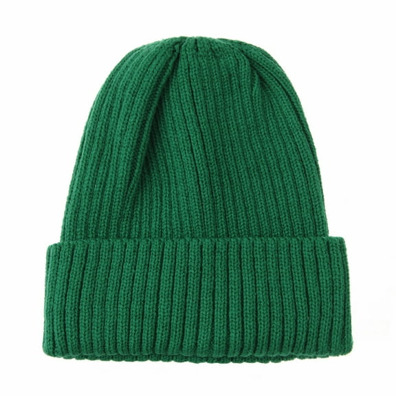 WITHMOONS Knitted Ribbed Beanie Hat Basic Plain Solid Watch Cap AC5846 (Green)