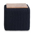thumbnail image 2 of Loft Lyfe Jaxston Cotton Yarn 3-in-1 Pouf/Ottoman/End Table, Navy, 2 of 7