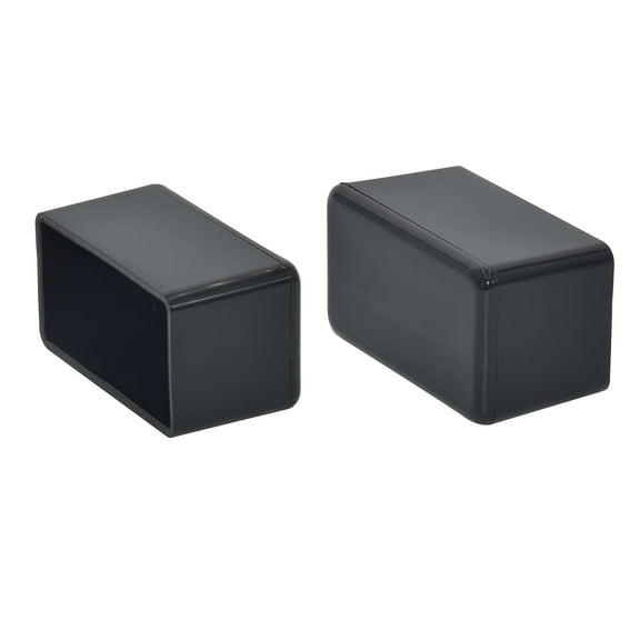 Flyshop 12PCS Chair Leg Caps, PVC Furniture Floor Protectors, Non-Scratch Rectangle Table Chair Leg Tips Caps, 1" x 2", 25 x 50mm, Black