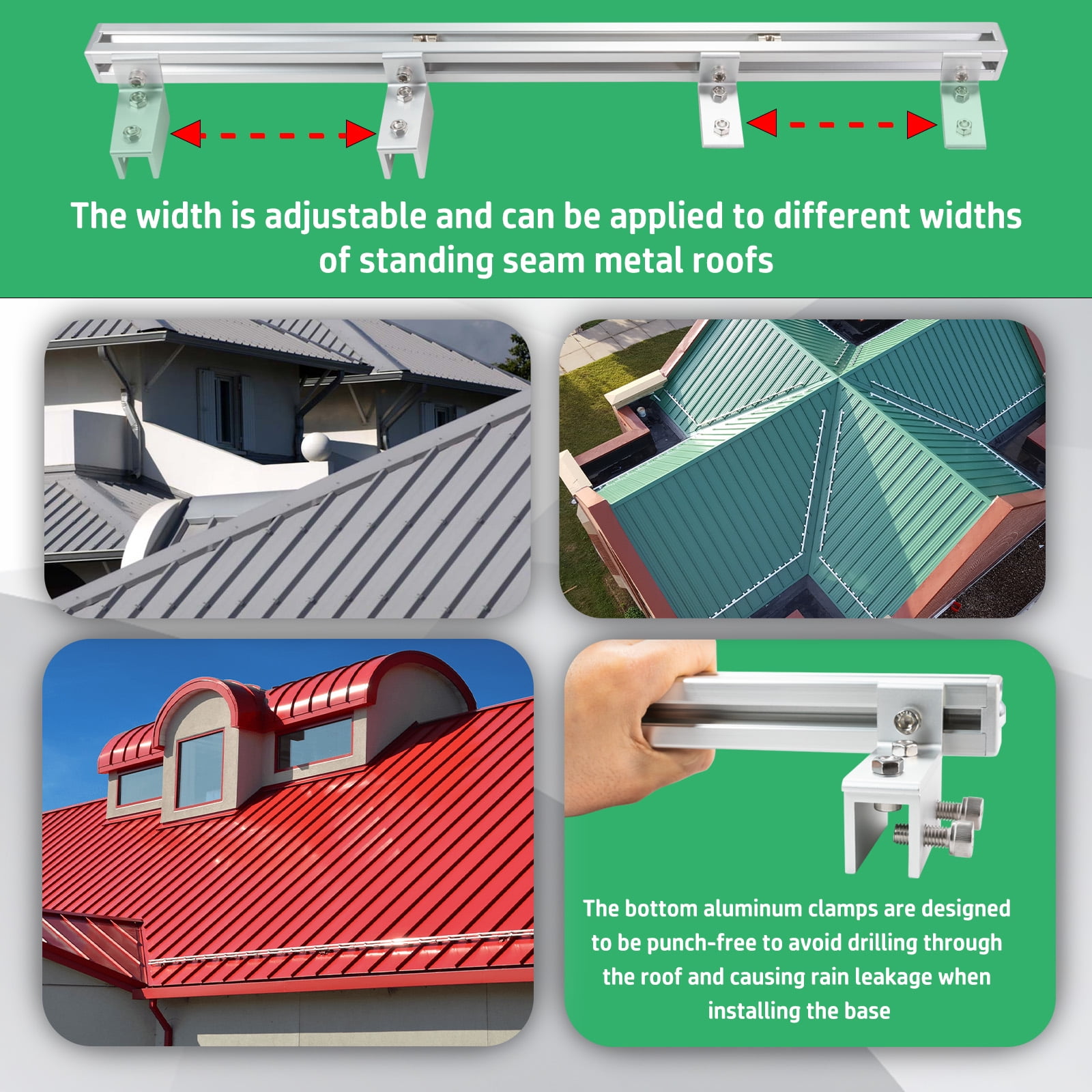 Starlink Adjustable Mounting Kit for Standing Seam Metal Roof
