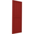 thumbnail image 2 of Ekena Millwork 17 1/2"W x 40"H Americraft Five Board Exterior Real Wood Two Equal Panel Framed Board-n-Batten Shutters (Per Pair), Fire Red, 2 of 9